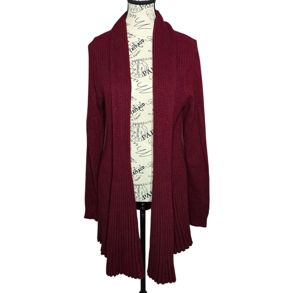 Charter Club Cherry Red Open Front Cardigan M